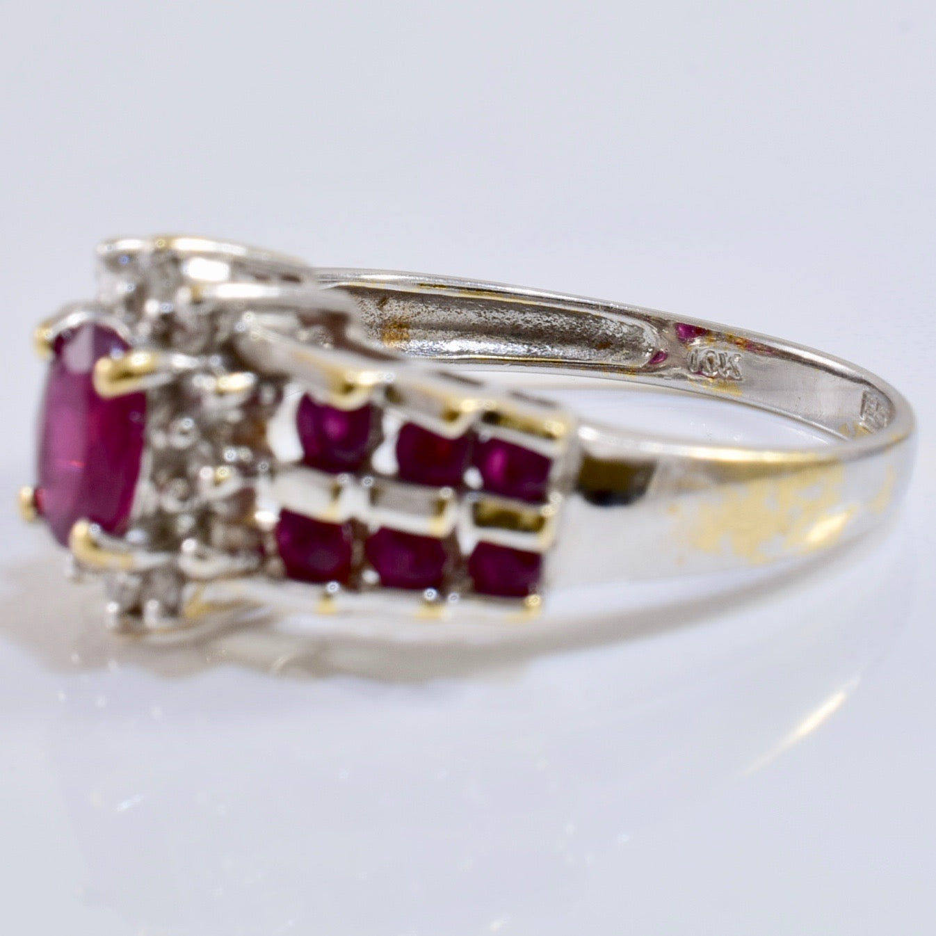 Ruby and Diamond Cluster Ring | 0.12 ctw SZ 6 |