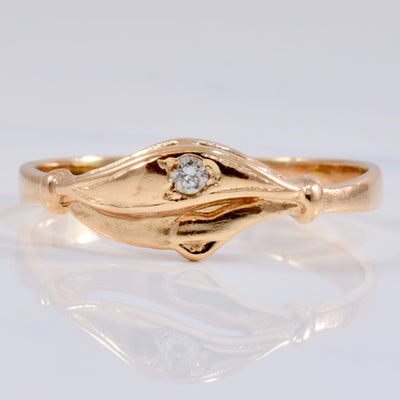 Single Diamond Bypass Ring | 0.03 ct SZ 7.5 |