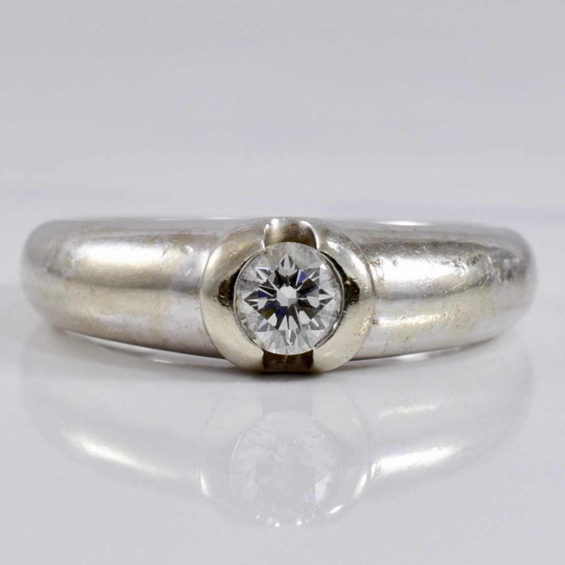 Thick Solitaire Diamond Band | 0.32 ct SZ 6.75 |
