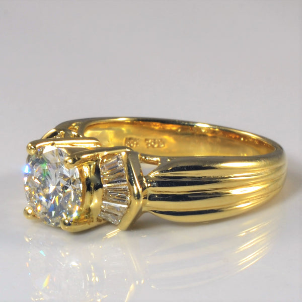 Baguette Chevron Accented Engagement Ring | 1.32ctw | SZ 5.5 |