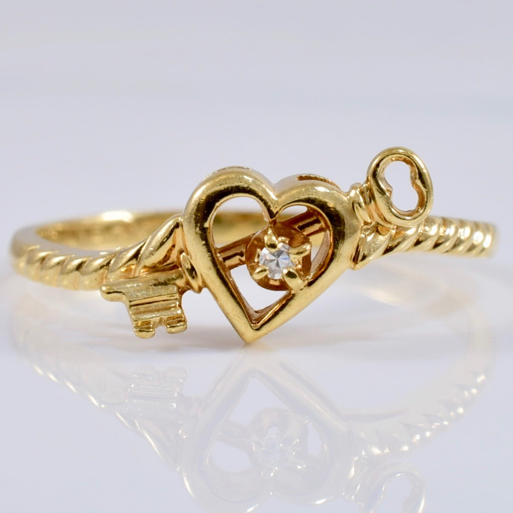 Key To My Heart Diamond Ring | 0.01 ct SZ 6 |