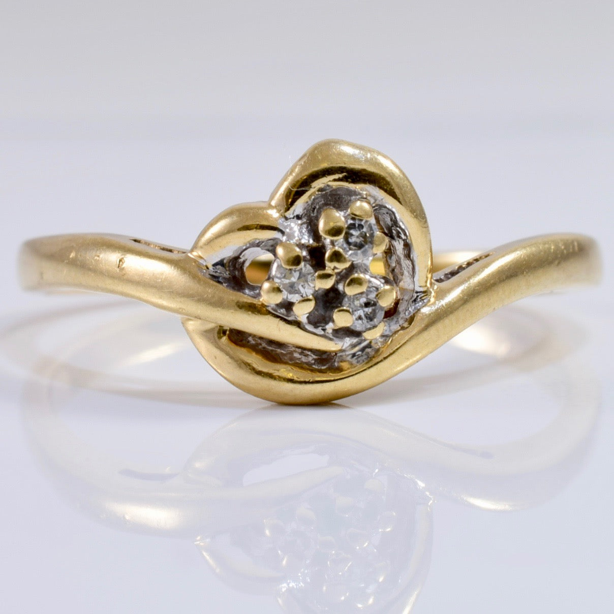 Woven Heart Ring with Diamonds | 0.03 ctw SZ 7 |