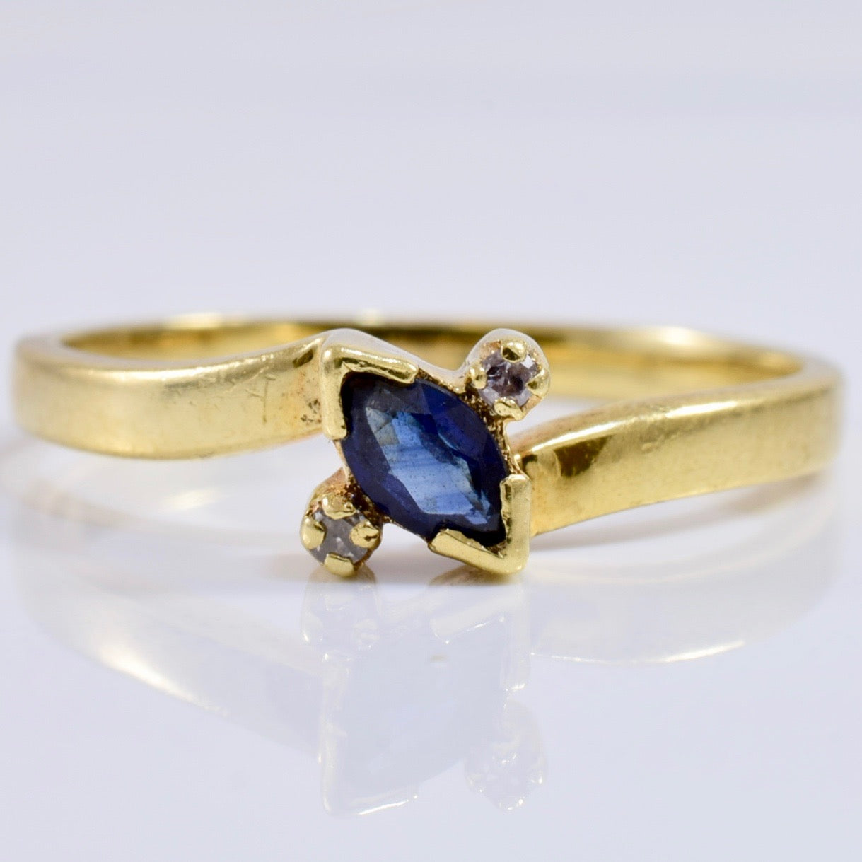 Bypass Sapphire and Diamond Ring | 0.01 ctw SZ 5 |