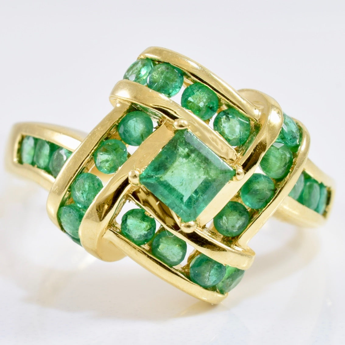 Emerald Cluster Knot Ring | SZ 7 |