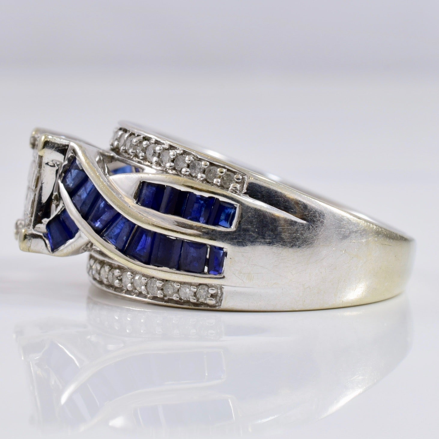 Diamond Cluster Ring with Sapphire Accents | 0.50 ctw SZ 6.75 |