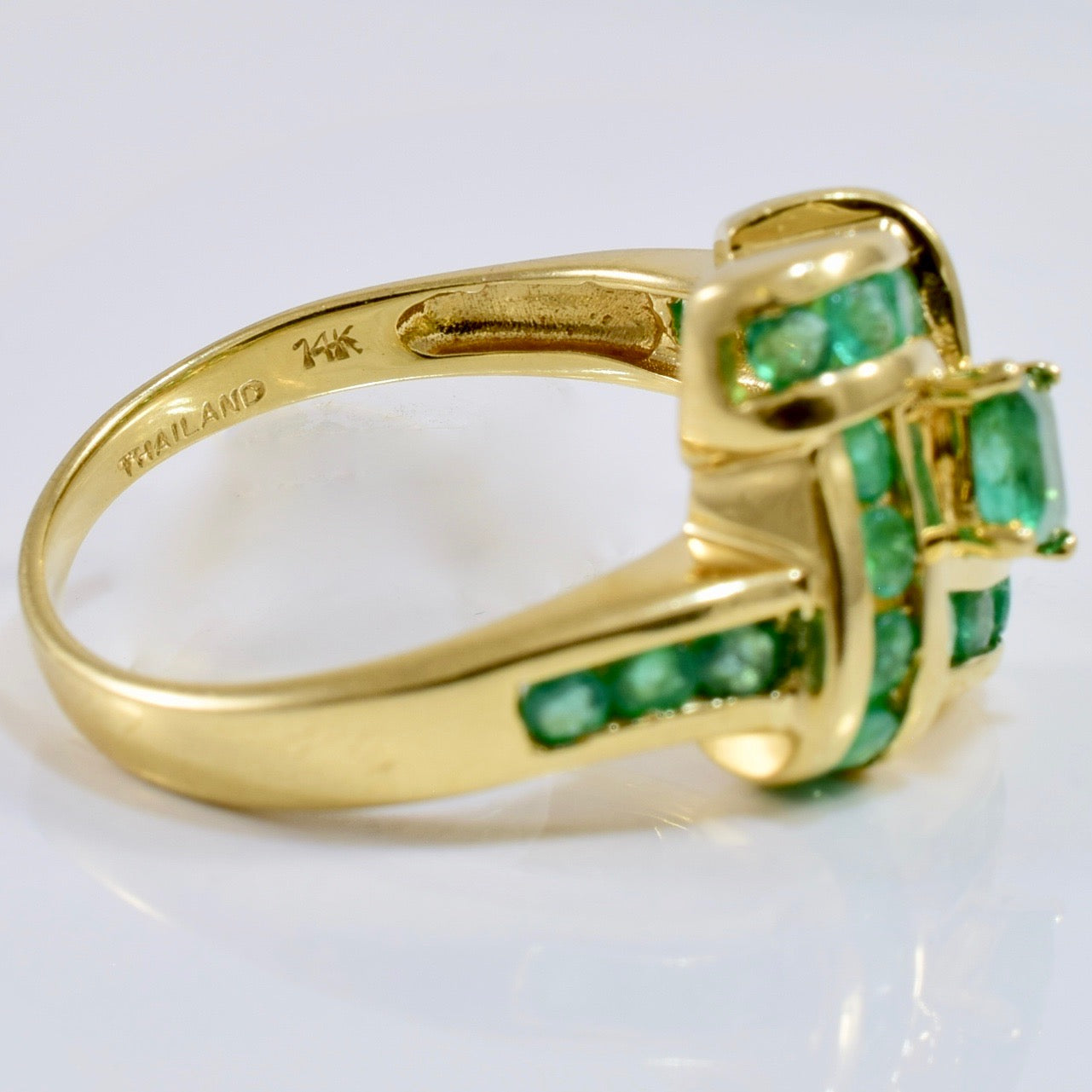 Emerald Cluster Knot Ring | SZ 7 |