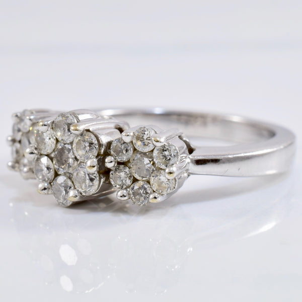 Floral Diamond Cluster Ring | 0.88 ctw SZ 7 |