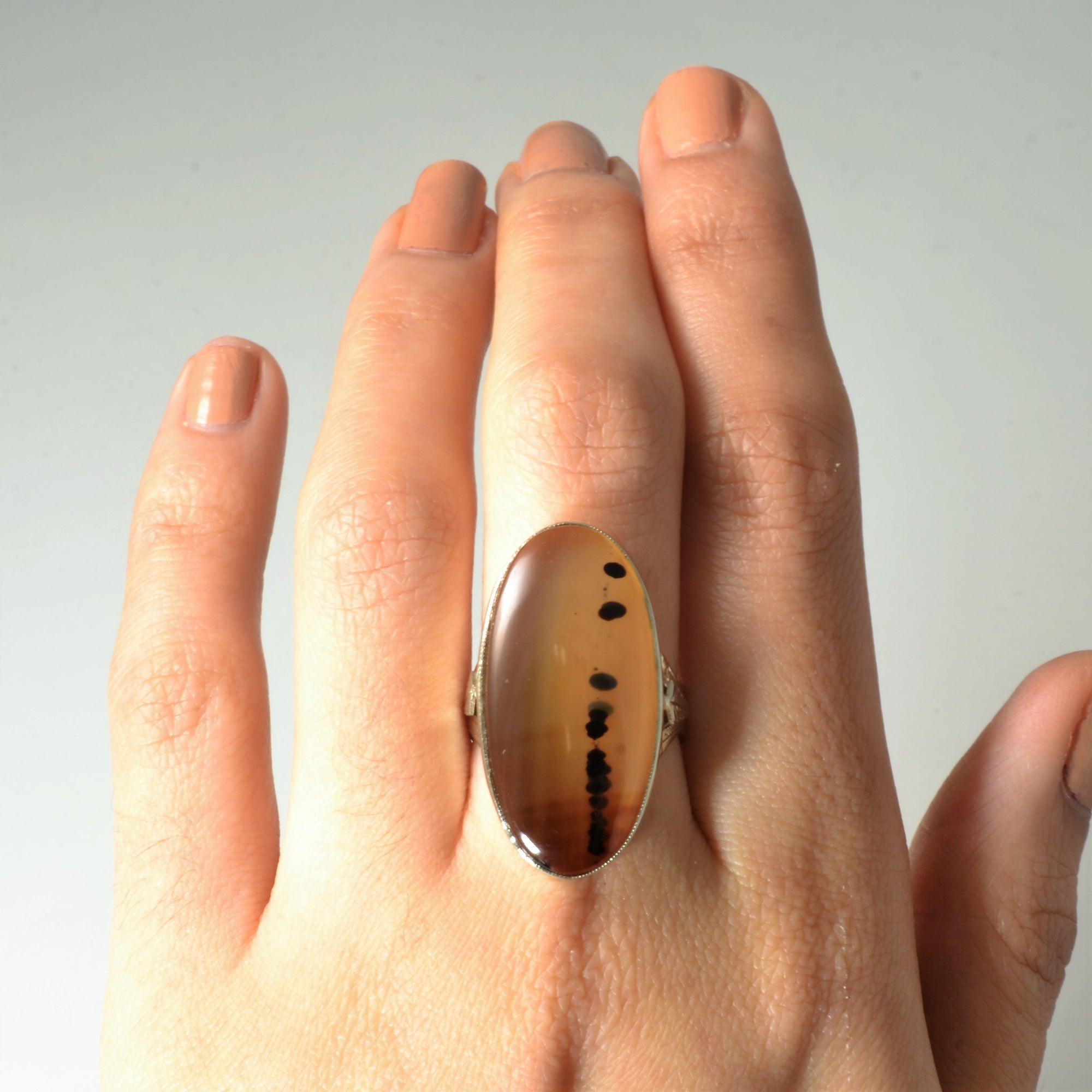 Banded Agate Cocktail Ring | 12.00ct | SZ 7.25 |