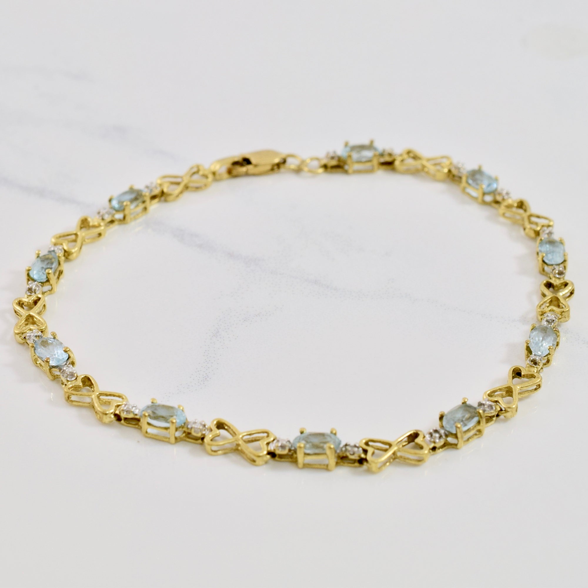 Aquamarine Tennis Bracelet | SZ 7.5