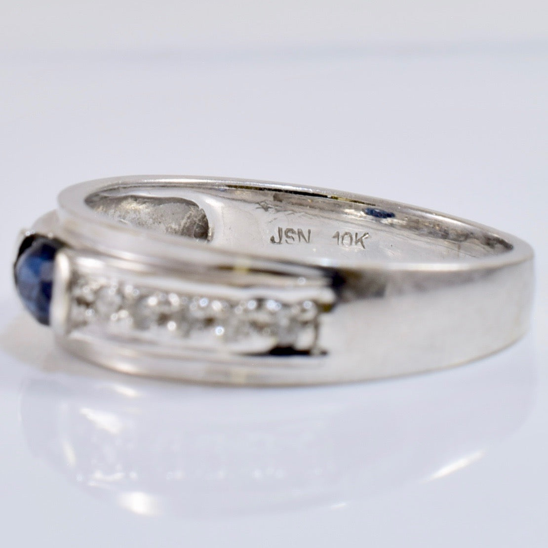 Semi Bezel Set Sapphire Ring | 0.08 ctw SZ 5.25 |