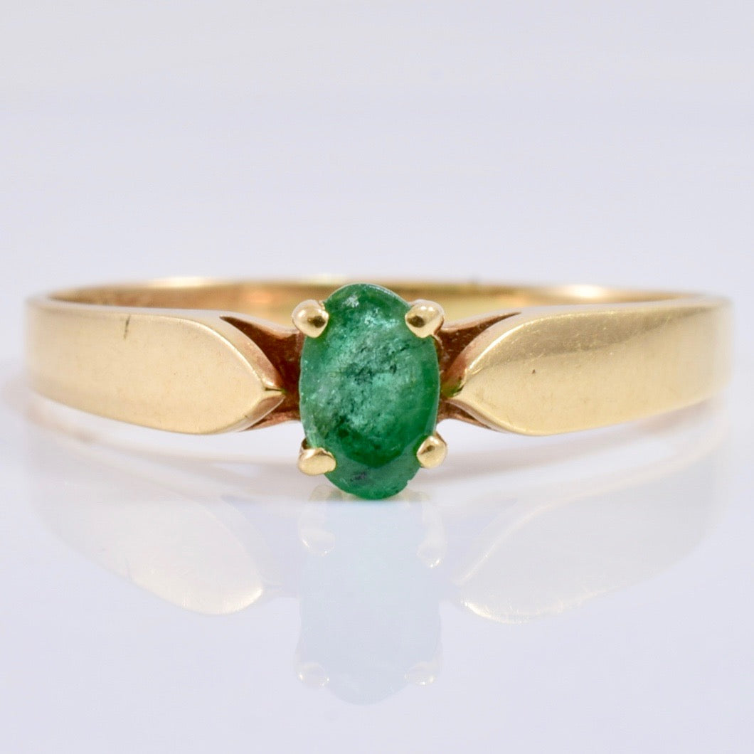 Solitaire Emerald Ring | SZ 6.5 |