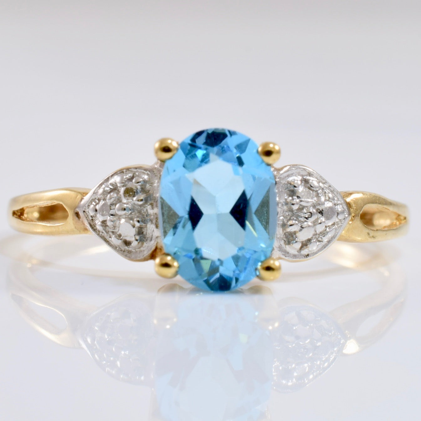 Solitaire Blue Topaz Ring | SZ 8 |