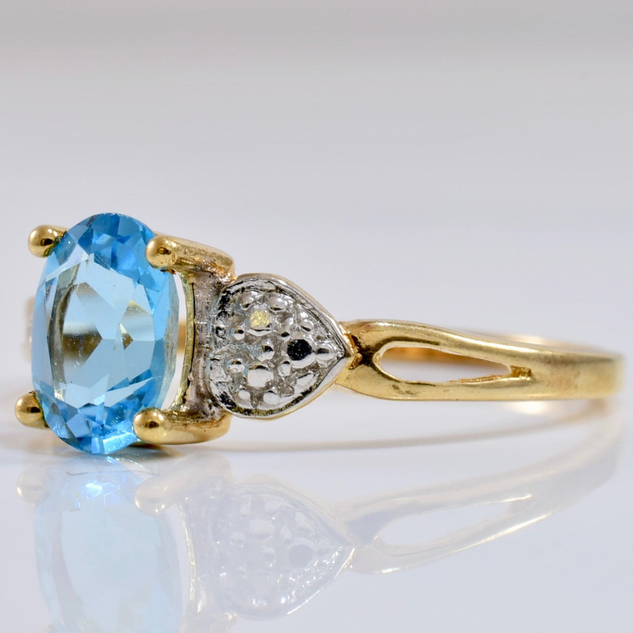 Solitaire Blue Topaz Ring | SZ 8 |