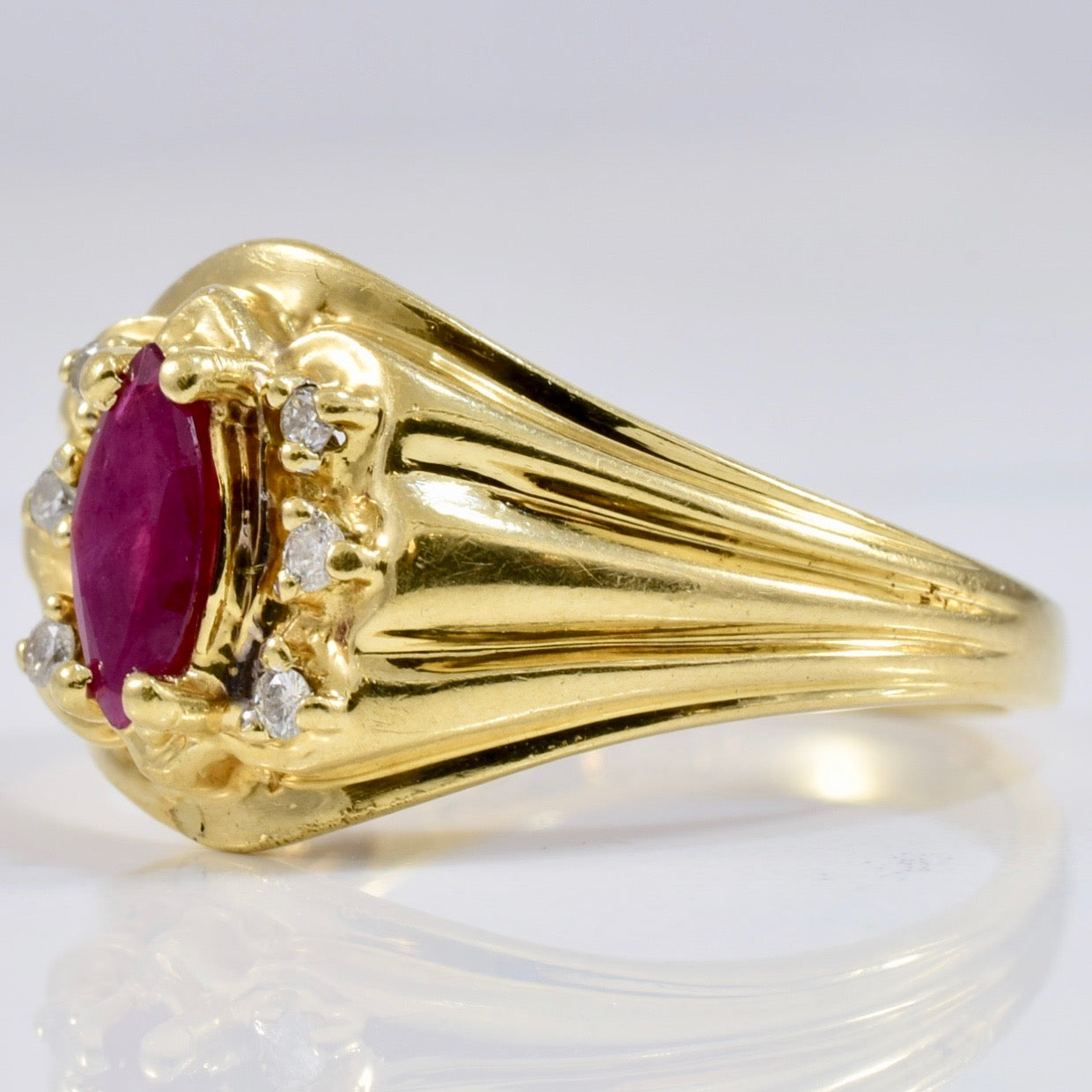 Ruby and Diamond Accent Ring | 0.05 ctw SZ 6.75 |