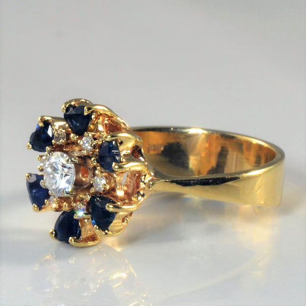 Sapphire & Diamond Halo Ring | 0.78ctw, 0.34ctw | SZ 9.5 |