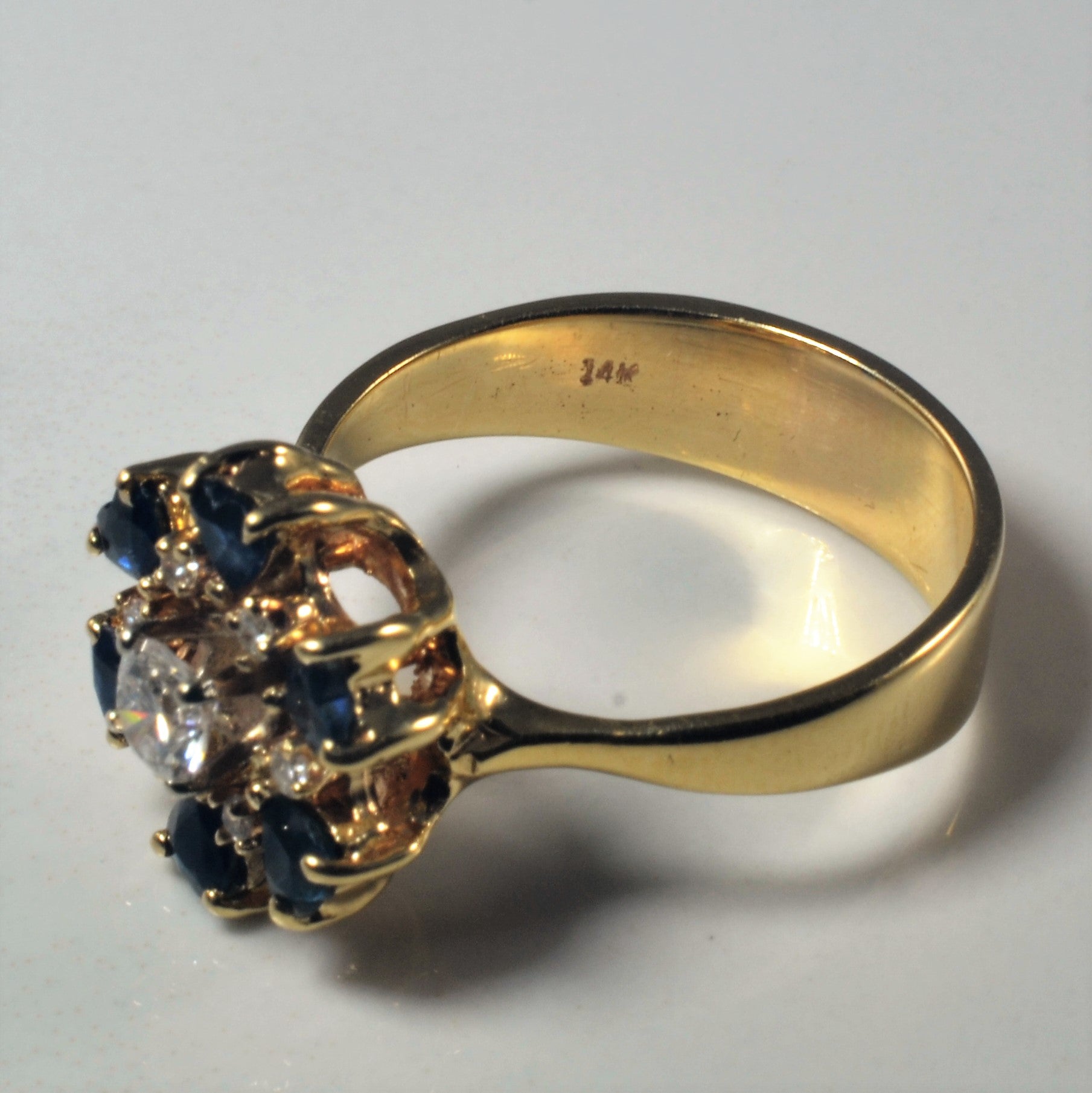 Sapphire & Diamond Halo Ring | 0.78ctw, 0.34ctw | SZ 9.5 |