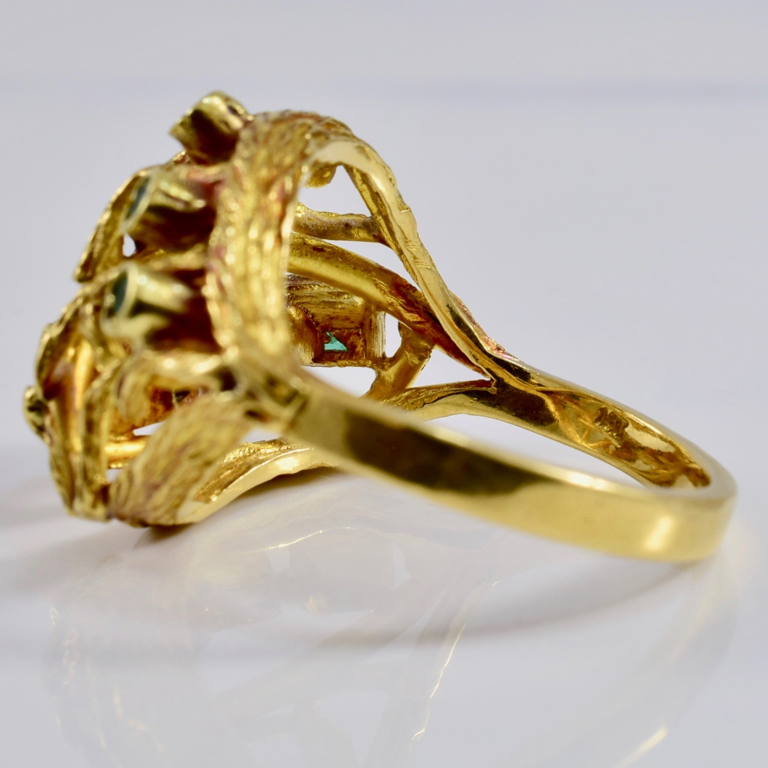 Gold and Emerald Ring | 0.45 ctw SZ 5.5 |