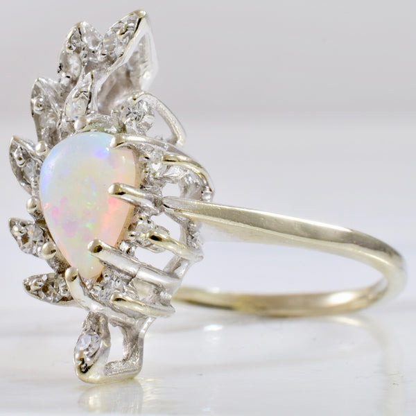 High Set Opal and Diamond Ring | 0.18 ctw SZ 10.25 |