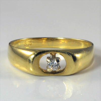 Single Diamond Gold Ring | 0.04ct | SZ 8.25 |