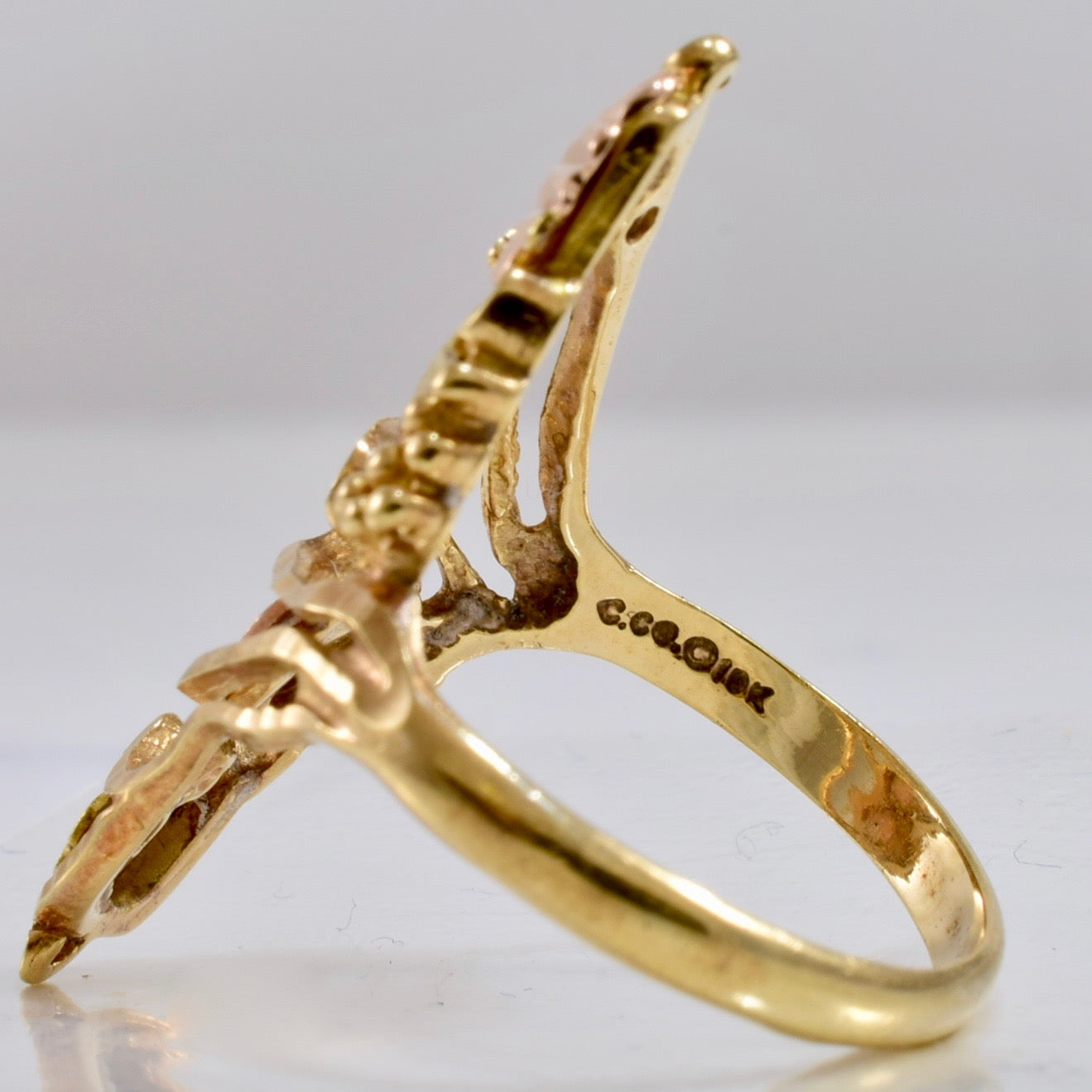 Multi Coloured Gold Leaf Ring | SZ 7 |