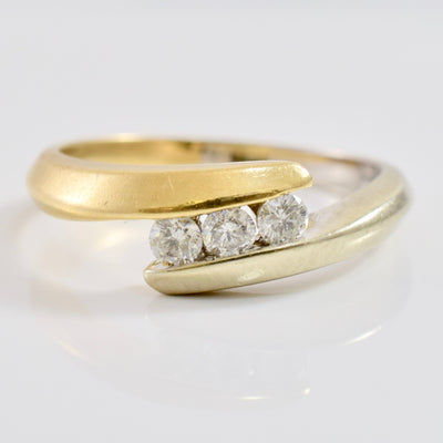 Three Stone Diamond Bypass Ring | 0.20 ctw SZ 7 |