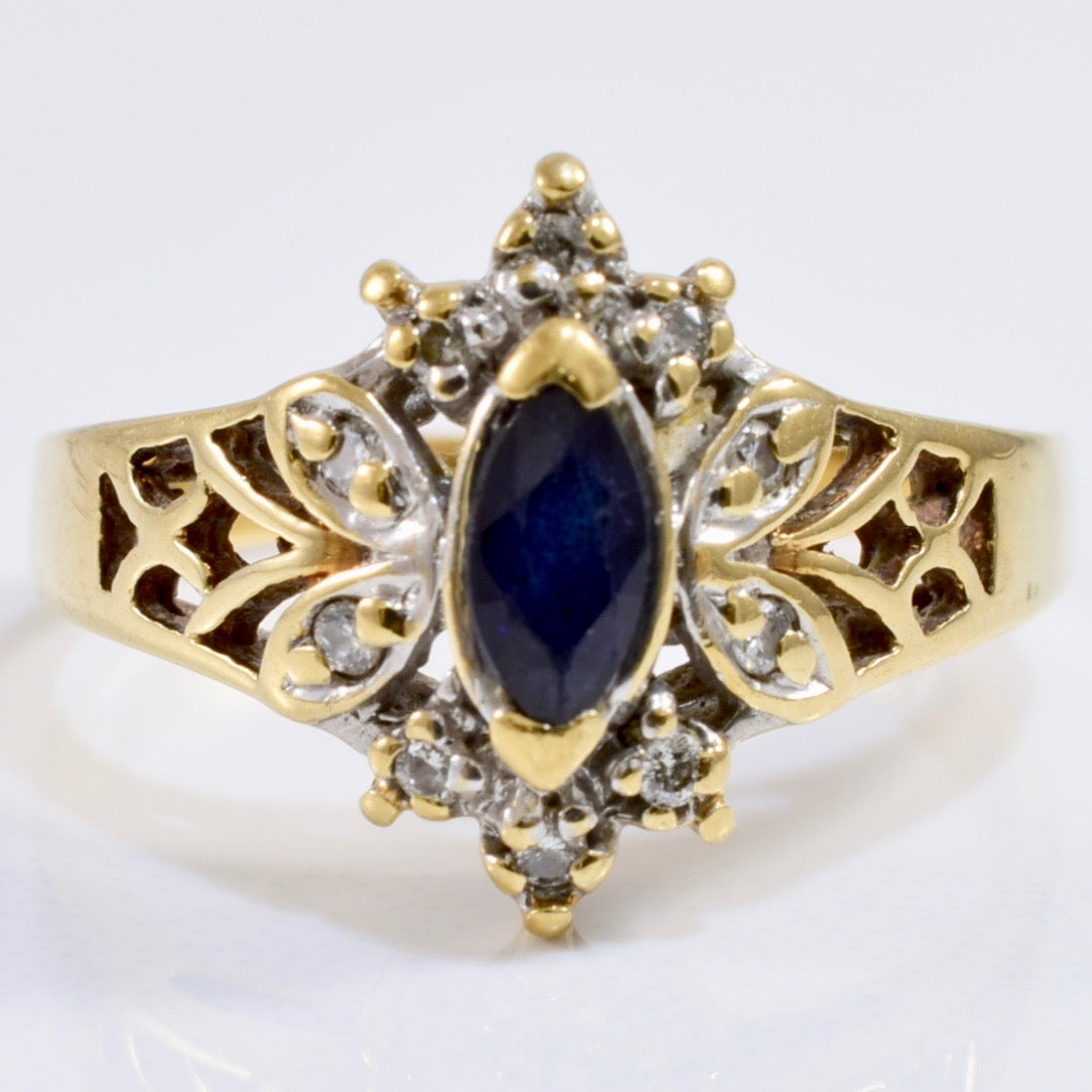Sapphire and Diamond Ring | 0.05 ctw SZ 7 |