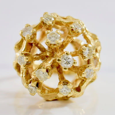 Large High Set Diamond Cluster Ring | 0.49 ctw SZ 6 |