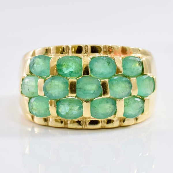 Large Emerald Cluster Ring | SZ 10.25 |