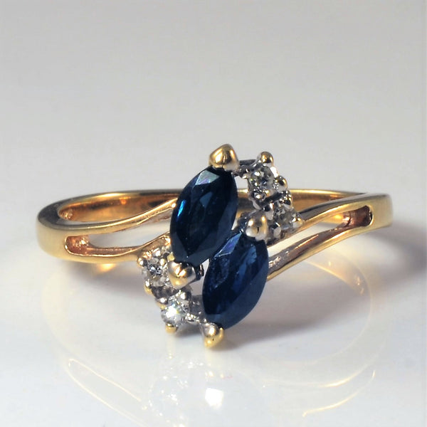 Bypass Sapphire & Diamond Ring | 0.40ctw, 0.04ctw | SZ 6.25 |