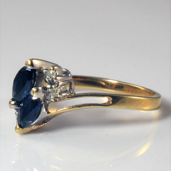 Bypass Sapphire & Diamond Ring | 0.40ctw, 0.04ctw | SZ 6.25 |