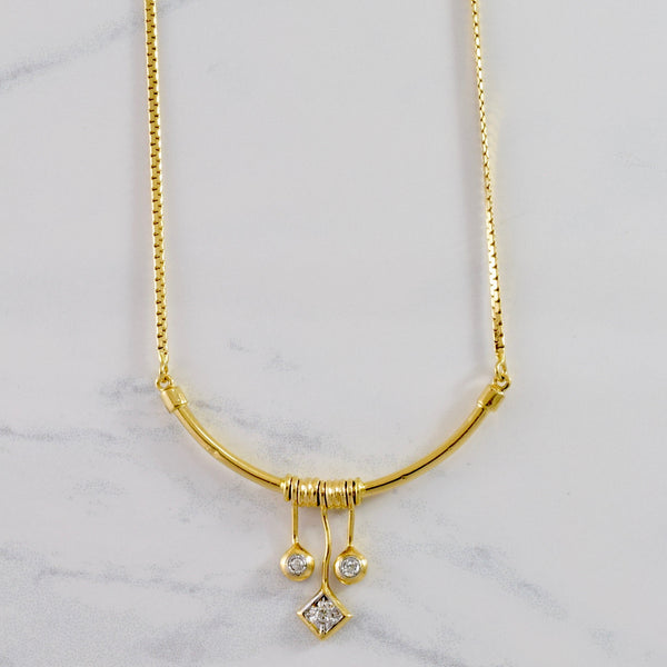 Diamond Dangle Necklace | 0.09 ctw SZ 17.5