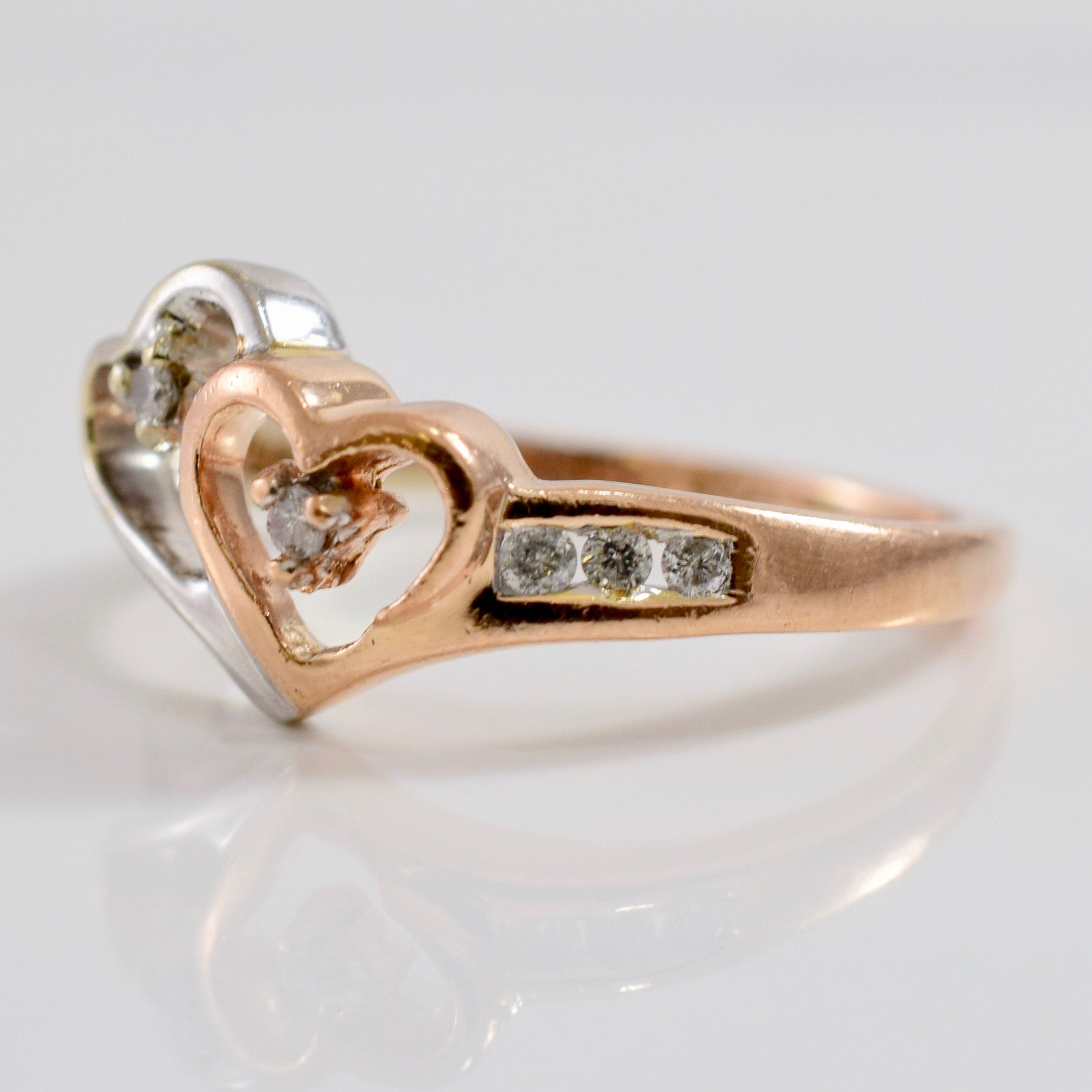 Heart Shaped Bypass Ring | 0.08 ctw SZ 5.75 |