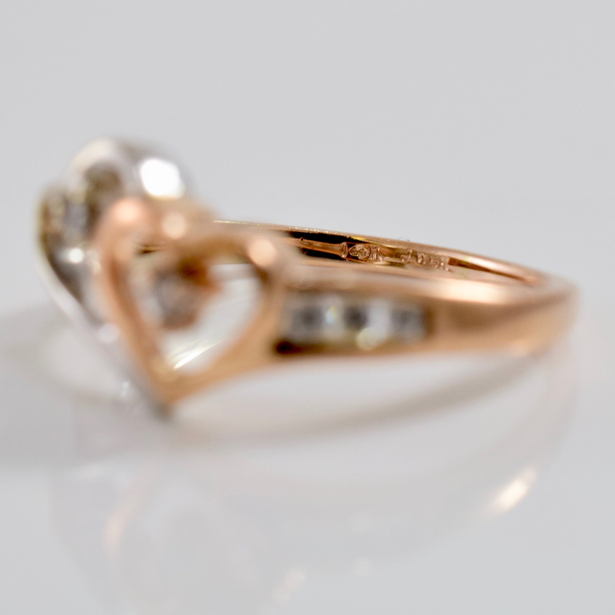 Heart Shaped Bypass Ring | 0.08 ctw SZ 5.75 |