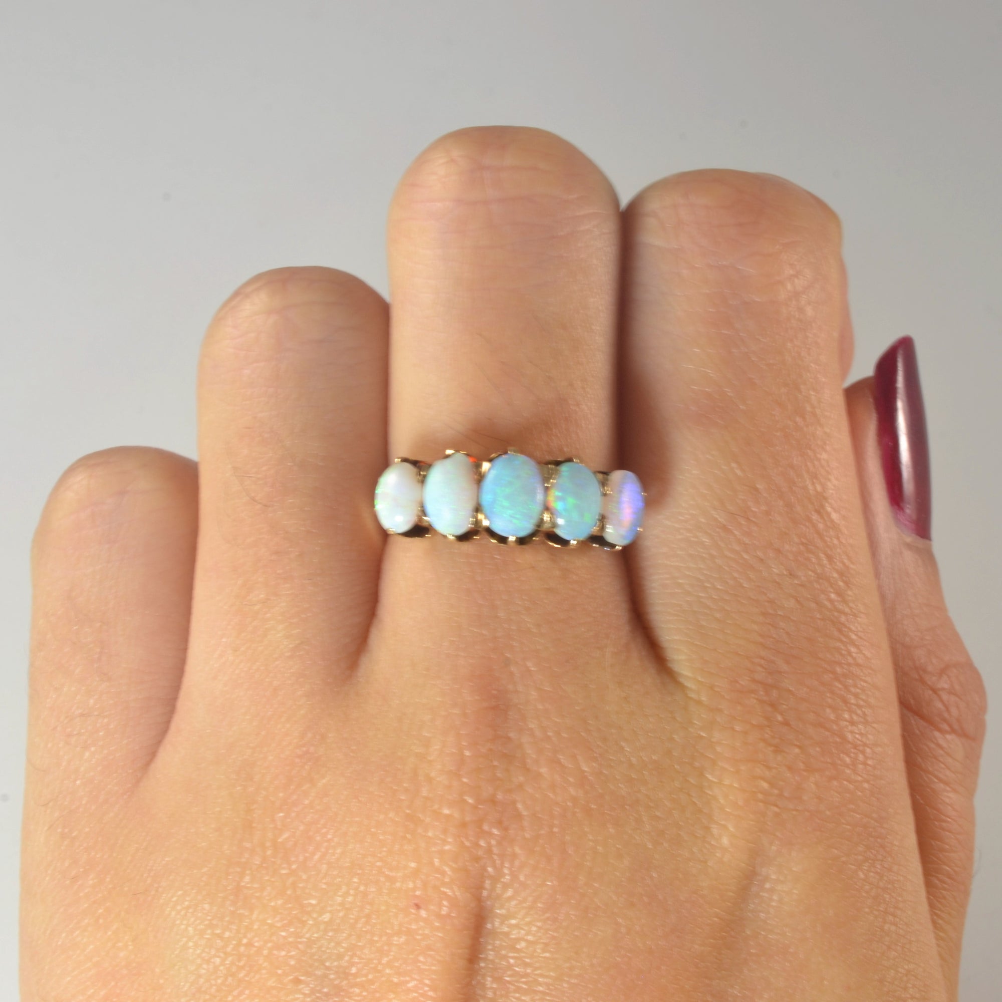 Early 1900s Five Stone Opal Ring | 1.55ctw | SZ 6 |