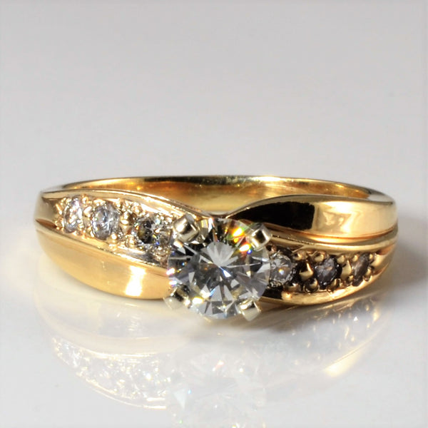 Diamond Wave Engagement Ring | 0.68ctw | SZ 6 |