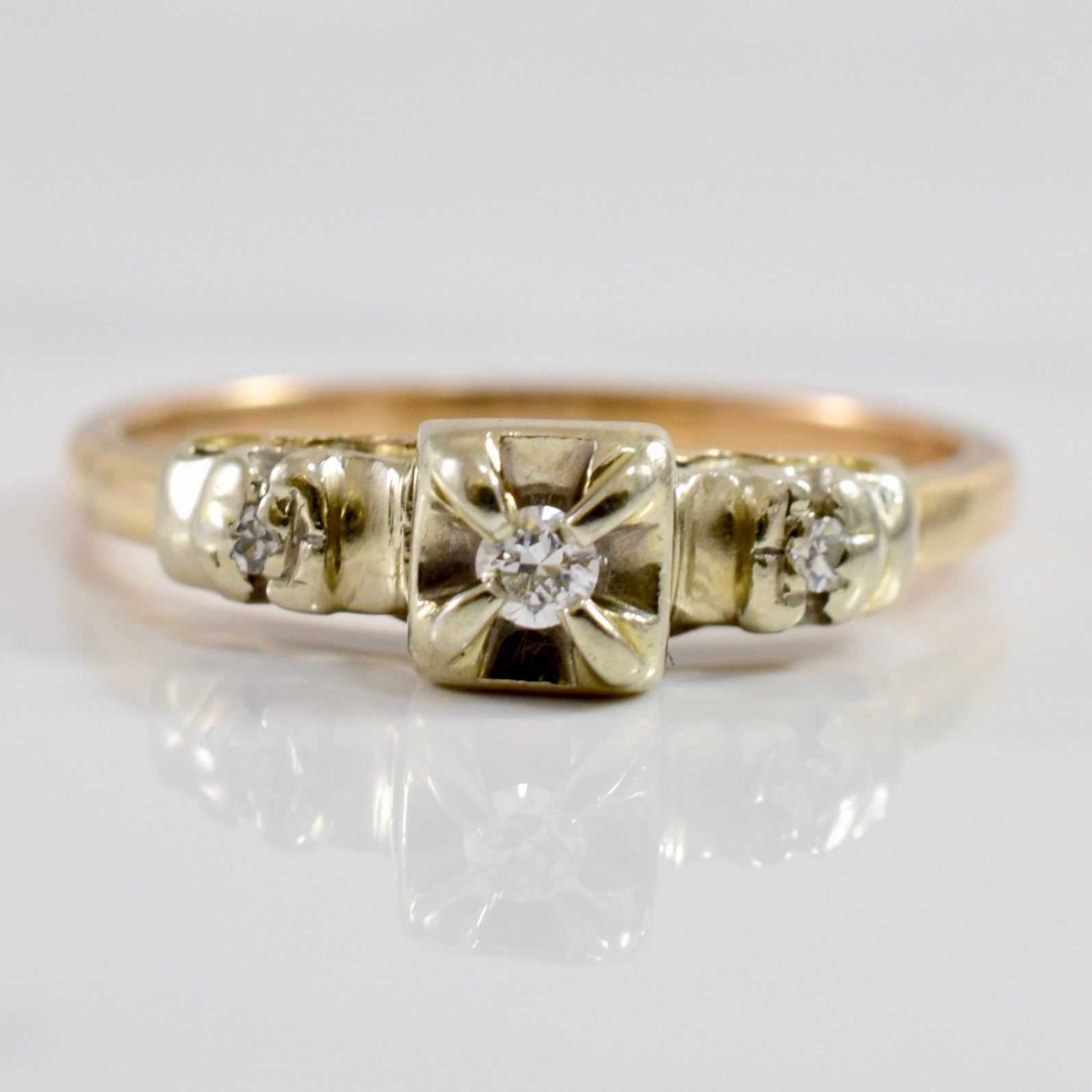 Vintage Retro Era Engagement Ring | 0.05 ctw SZ 5.5 |