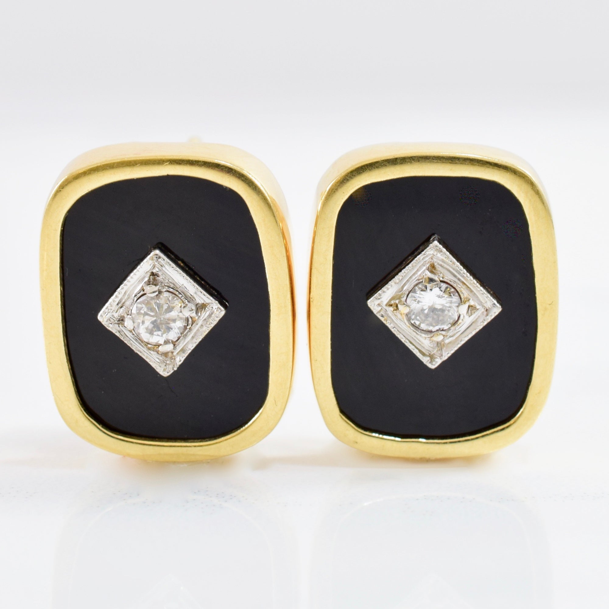 Onyx and Diamond Earrings | 0.22 ctw |