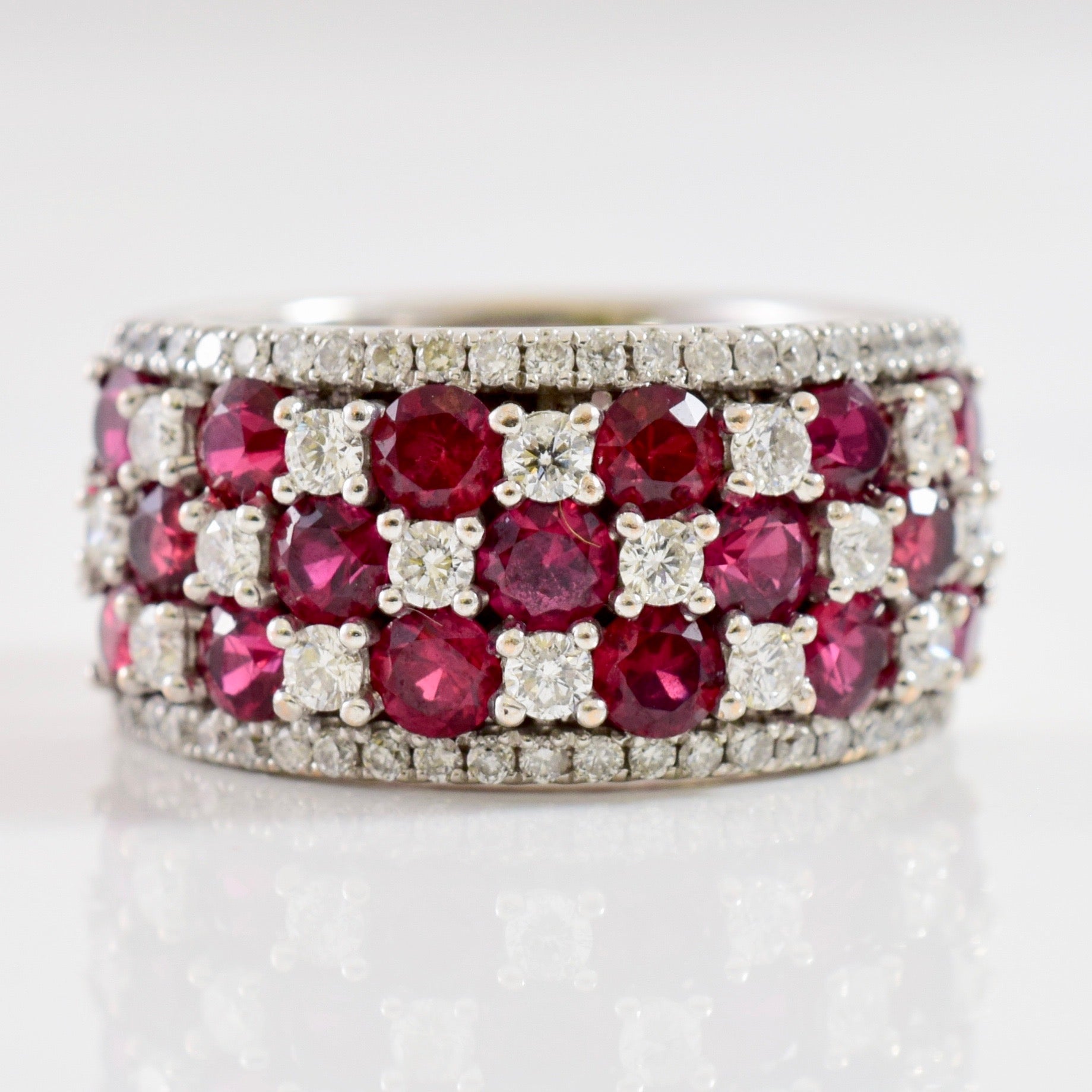 Diamond and Ruby Cluster Band | 0.54 ctw SZ 5.75 |