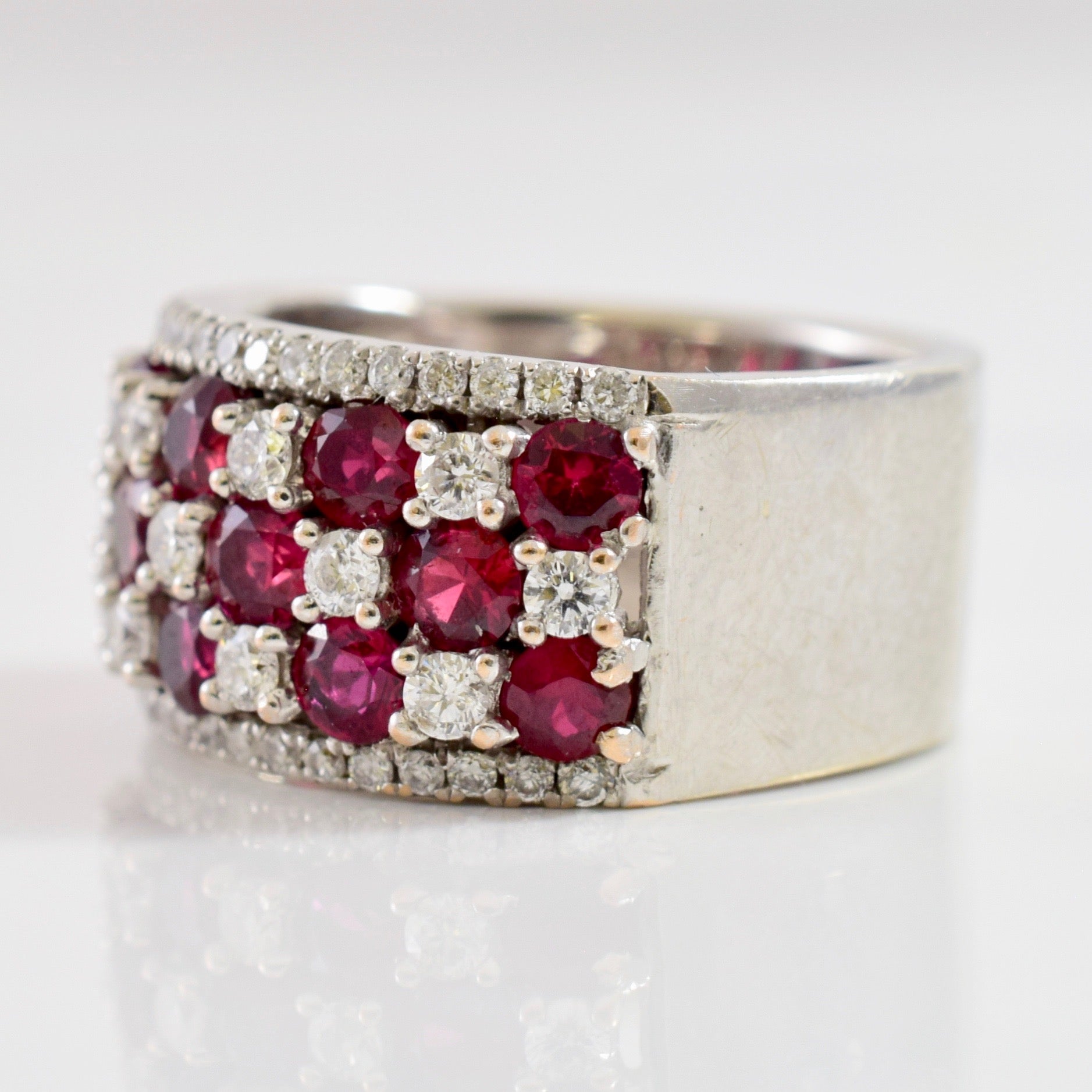 Diamond and Ruby Cluster Band | 0.54 ctw SZ 5.75 |
