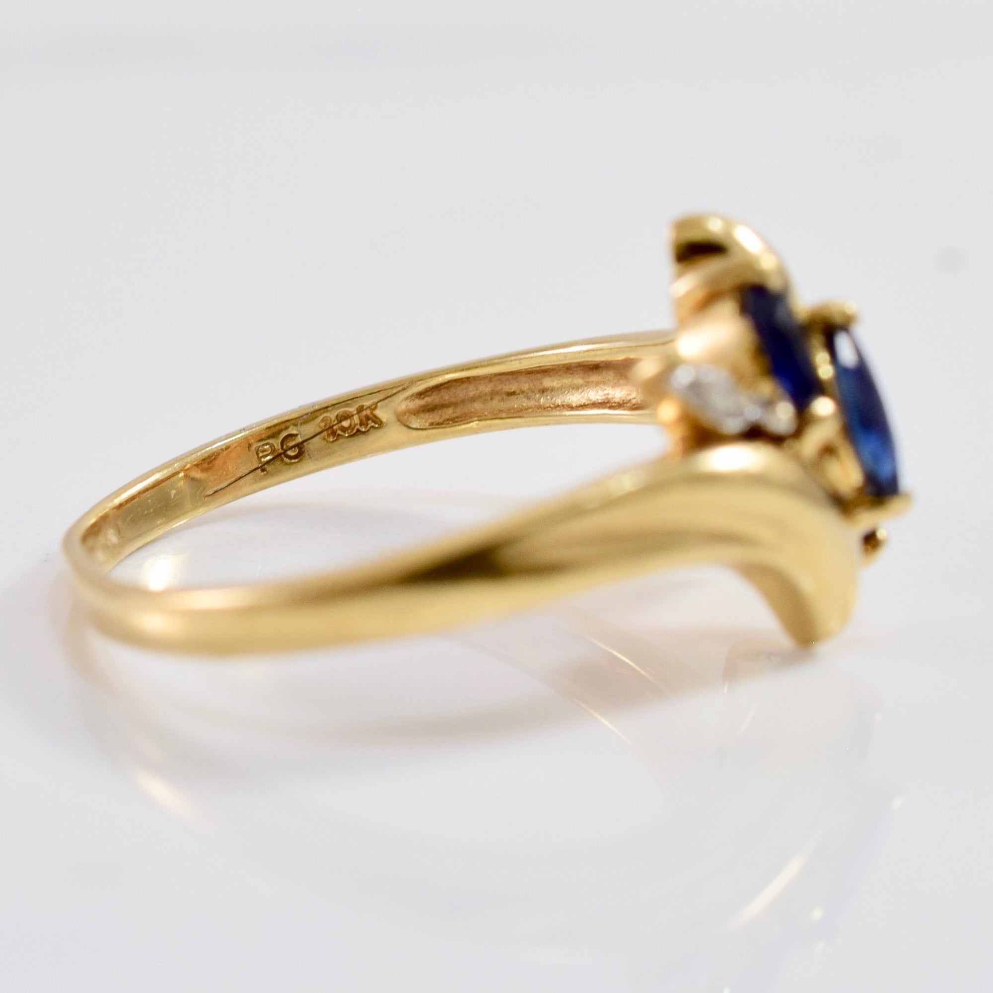 Bypass Sapphire and Diamond Ring | 0.01 ctw SZ 6 |