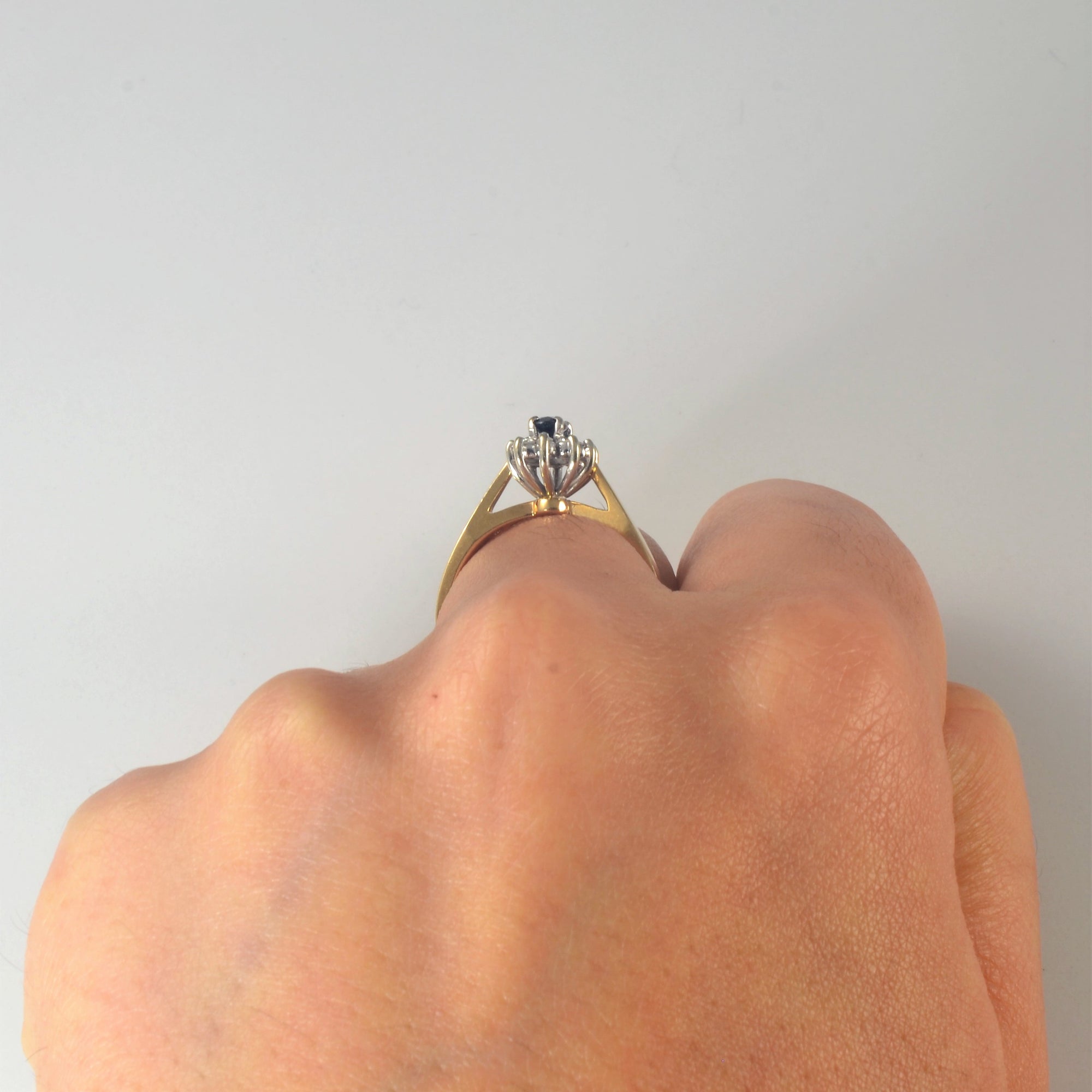 Sapphire & Diamond Halo Ring | 0.25ct, 0.10ctw| SZ 6.5 |
