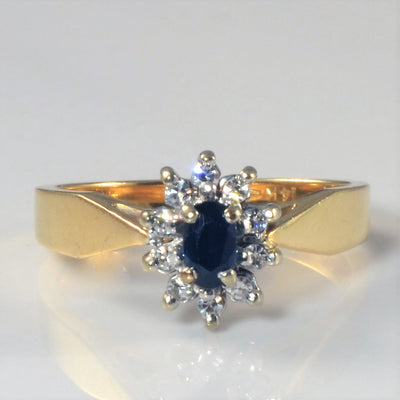 Sapphire & Diamond Halo Ring | 0.25ct, 0.10ctw| SZ 6.5 |