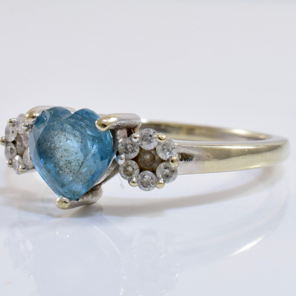 Blue Topaz and Diamond Ring | 0.16 ctw SZ 5.5 |