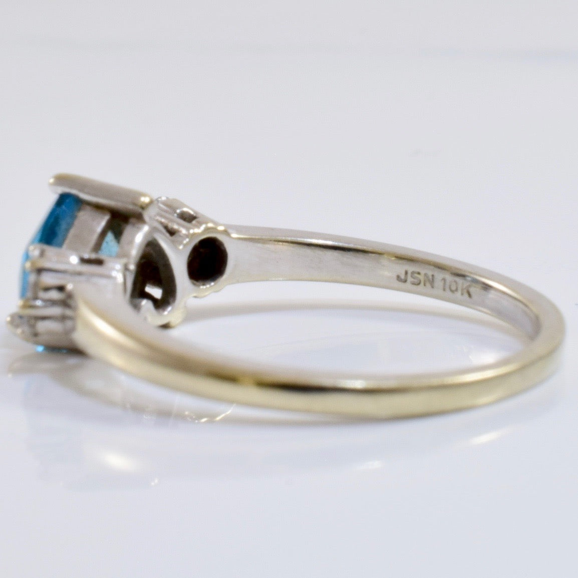 Blue Topaz and Diamond Ring | 0.16 ctw SZ 5.5 |