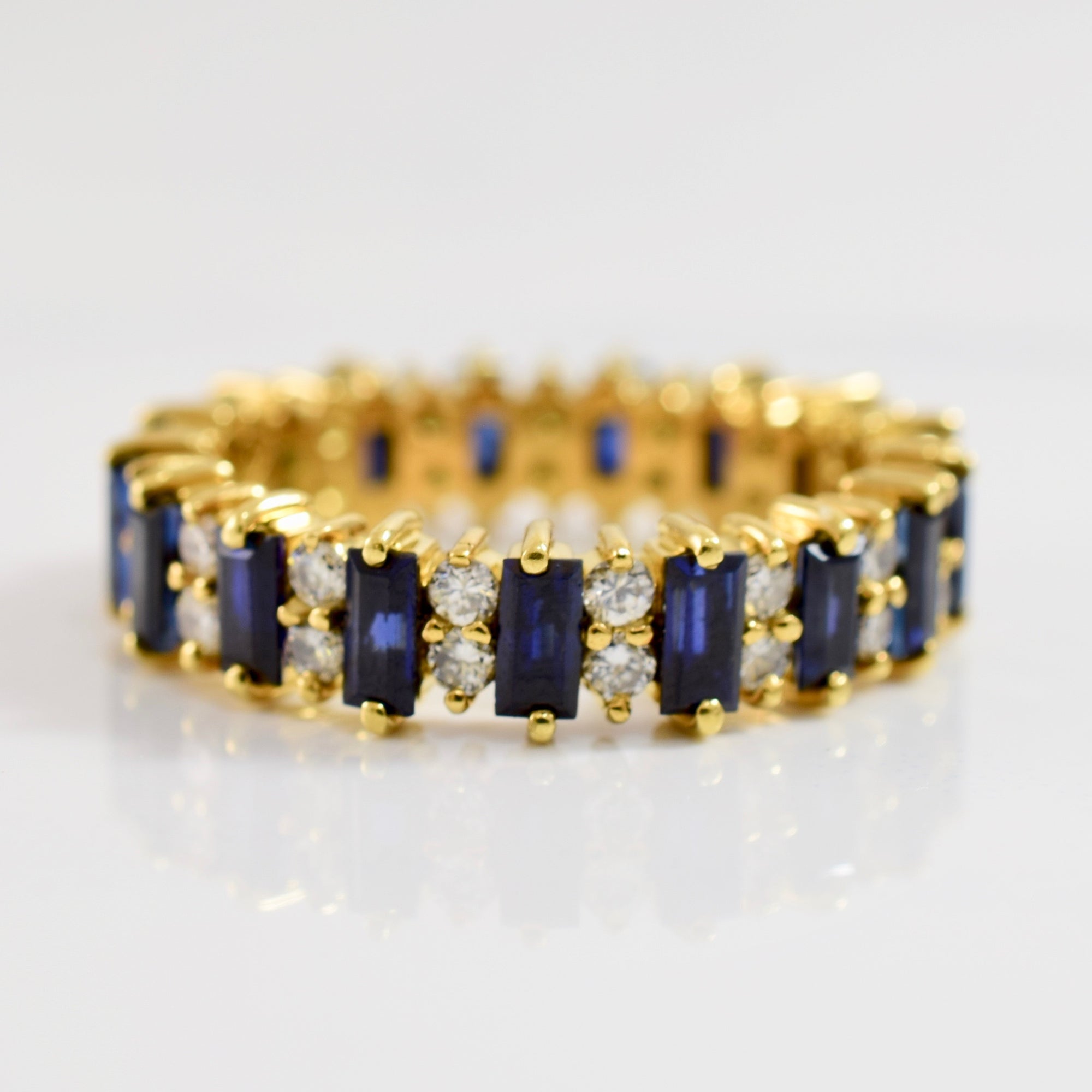 Sapphire and Diamond Eternity Ring | 1.36 ctw SZ 7 |