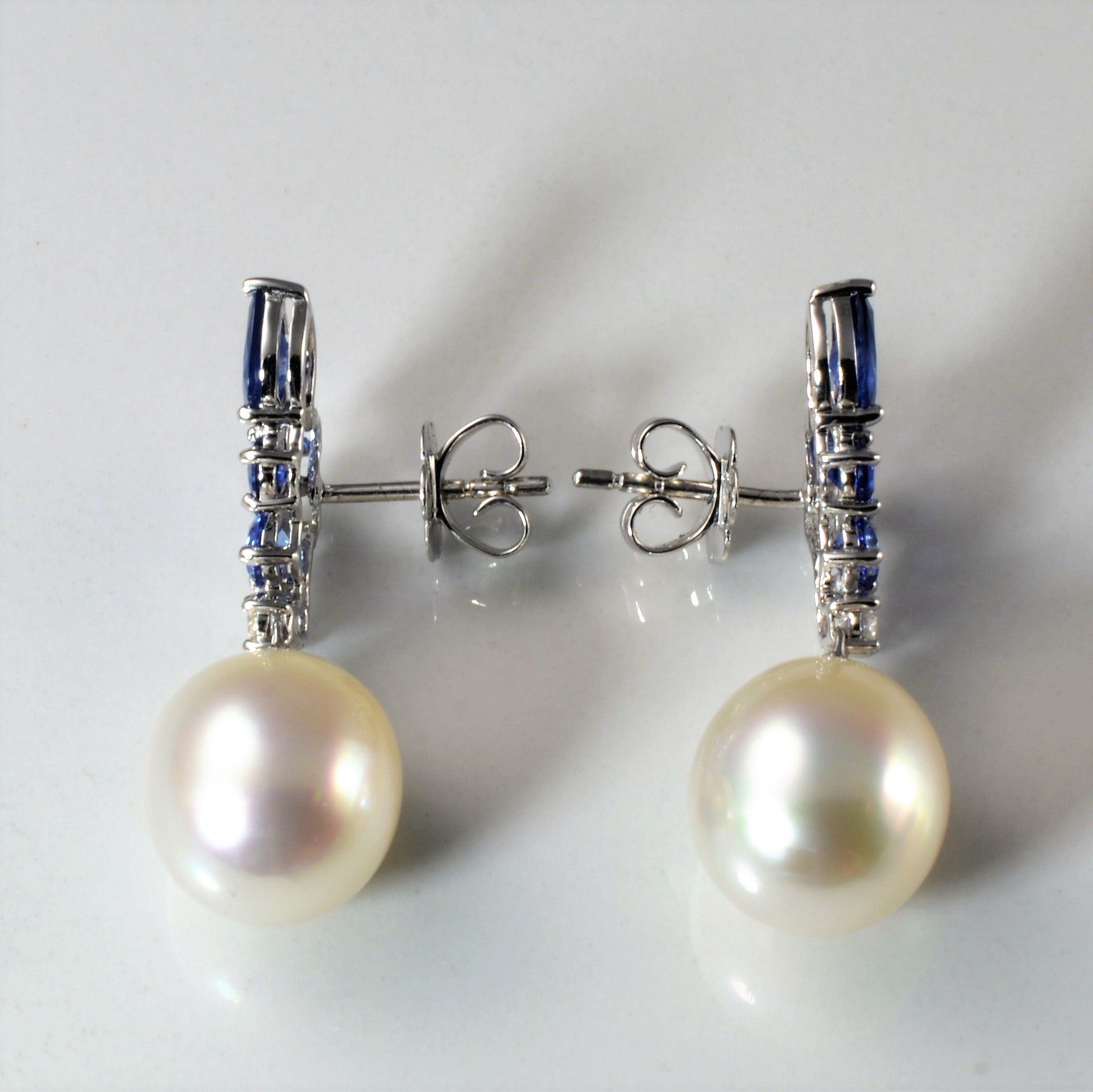 Autore' Sapphire & Diamond South Sea Pearl Earrings | 0.23ctw, 2.42ctw |