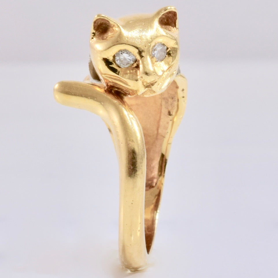 Diamond Cat Ring | 0.16 ctw SZ 5.25 |