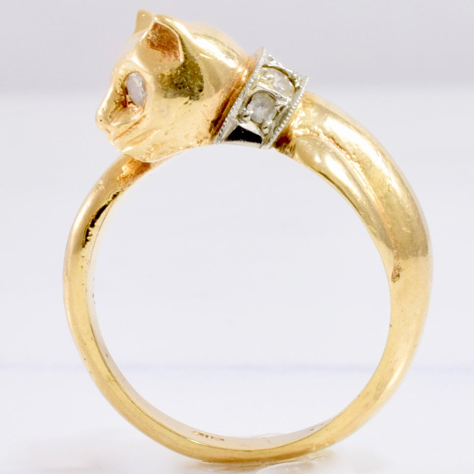 Diamond Cat Ring | 0.16 ctw SZ 5.25 |