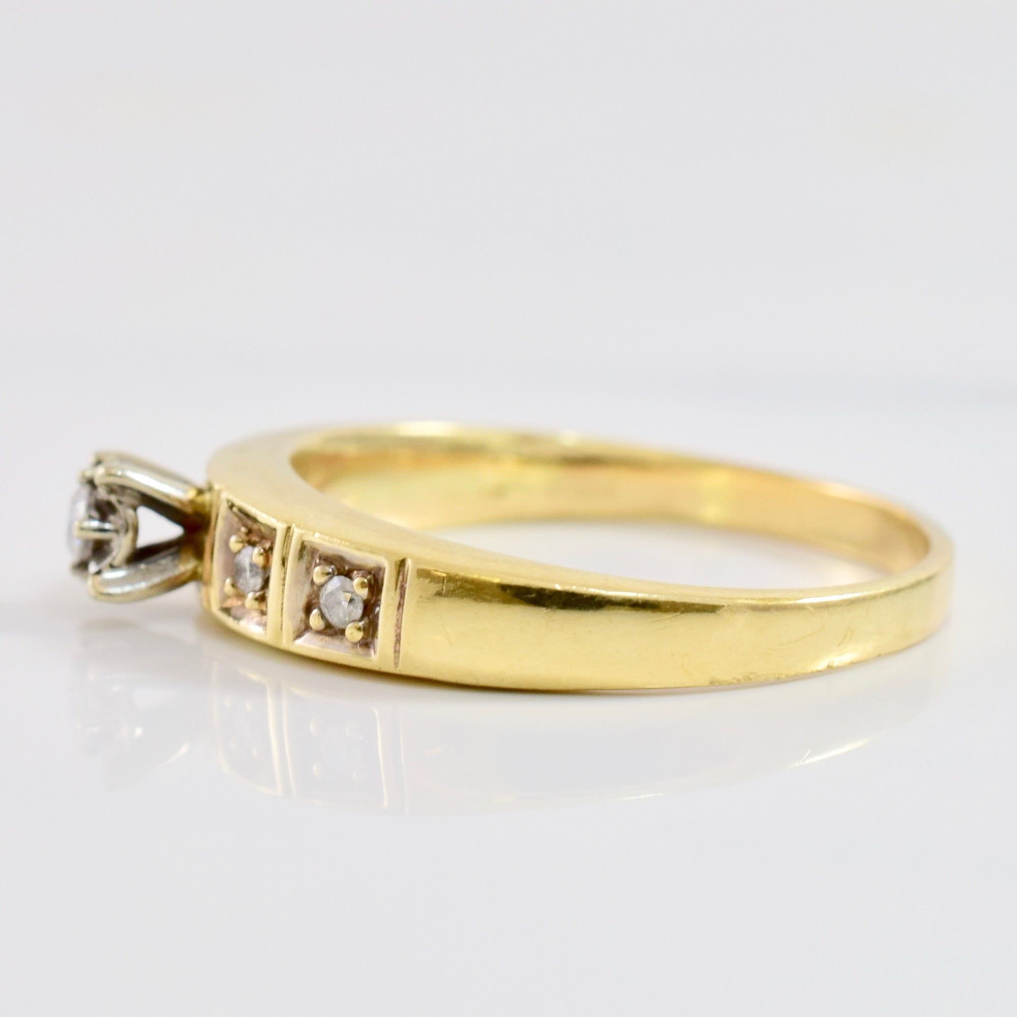 High Set Vintage Engagement Ring | 0.11 ctw SZ 10 |