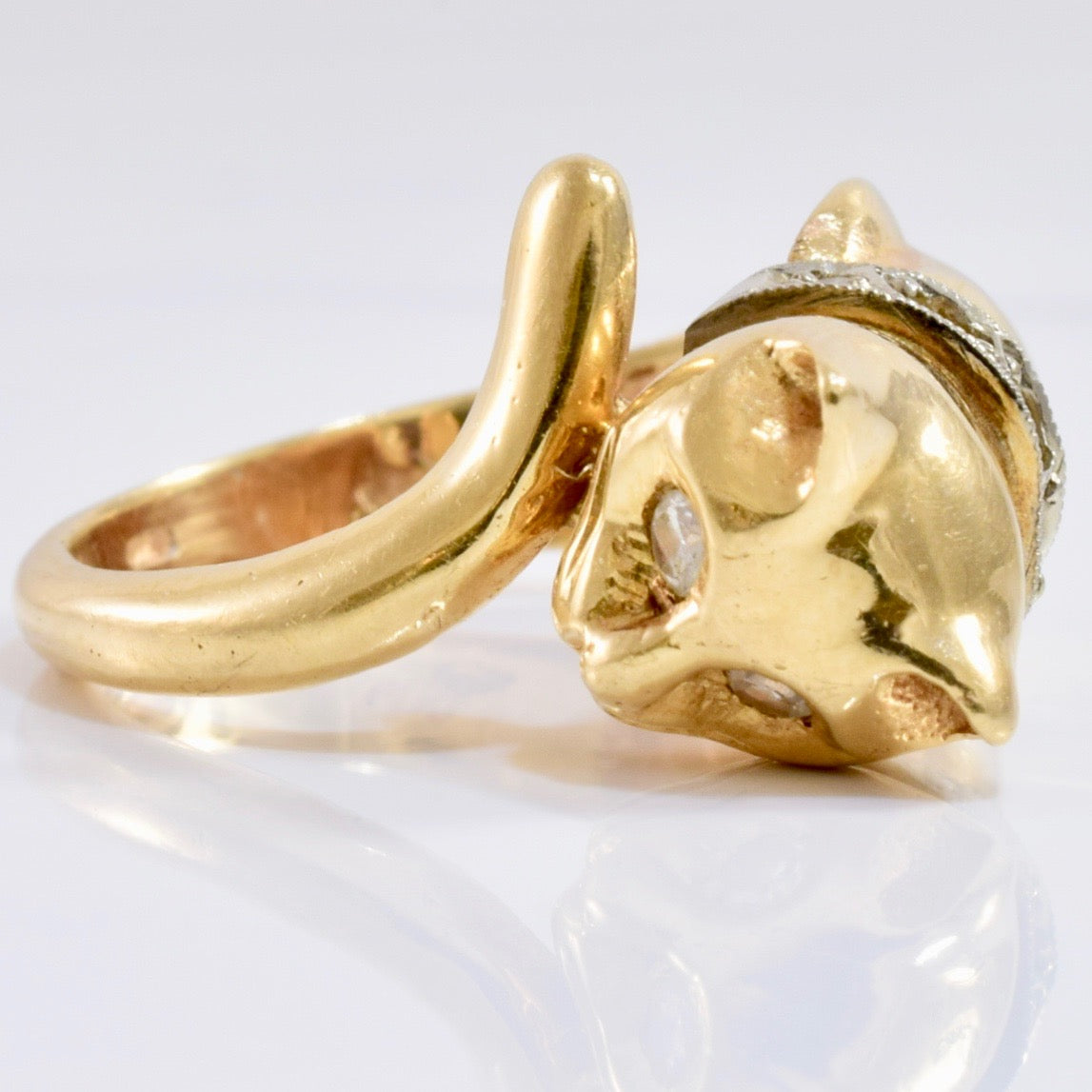 Diamond Cat Ring | 0.16 ctw SZ 5.25 |